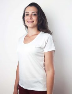 T-shirt blanc col rond 100% coton durable